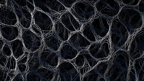 Tangled Midnight Lattice of Organic Silver Wirework.