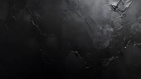 Textured matte black plaster wall with subtle metallic highlights.