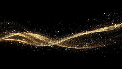 Parametric golden particle wavefront with luminous spline dynamics.