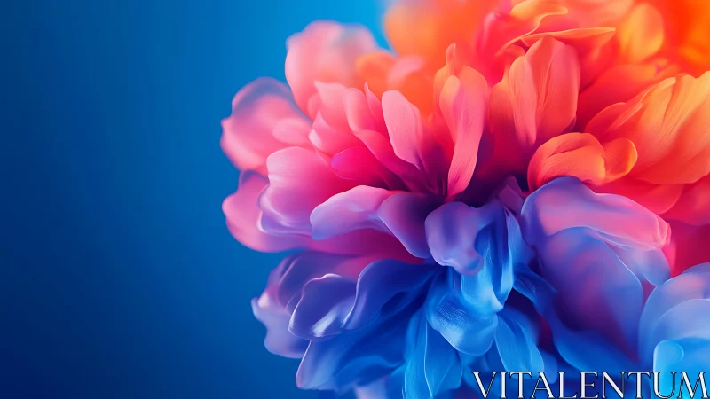 Layered Flower Form with Blue Orange Pink Gradient