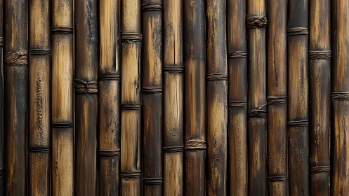 Vertical bamboo segments form a tightly aligned surface