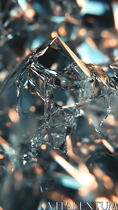 Glistening crystal shards catch soft light in dreamy focus