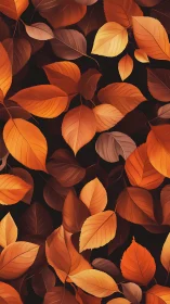 Glowing autumn foliage pattern on deep charcoal ground.