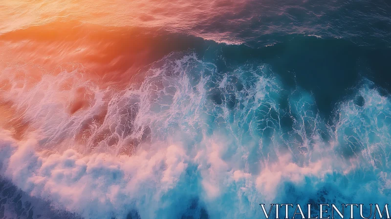 Ocean surface shows incoming wave with gradient light pattern