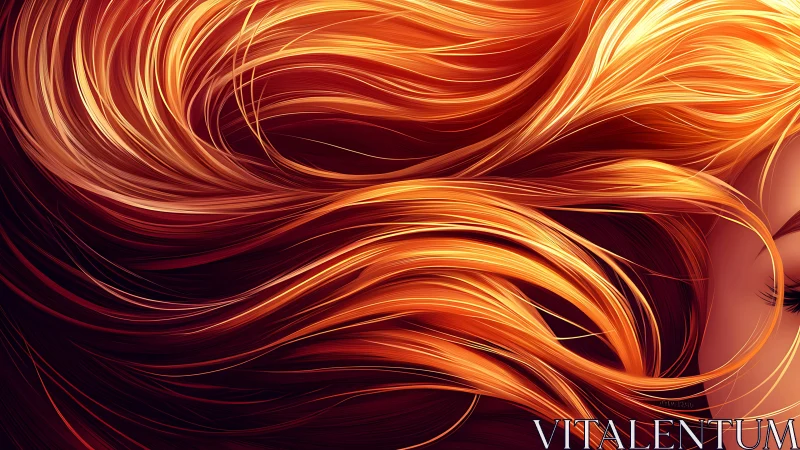 Golden hair currents flow in sweeping luminous strands.
