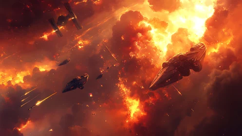 Starfighters Dance Through Inferno's Crimson Flames