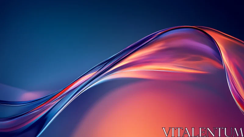 Fluid neon ribbon arcs across a glowing gradient horizon.