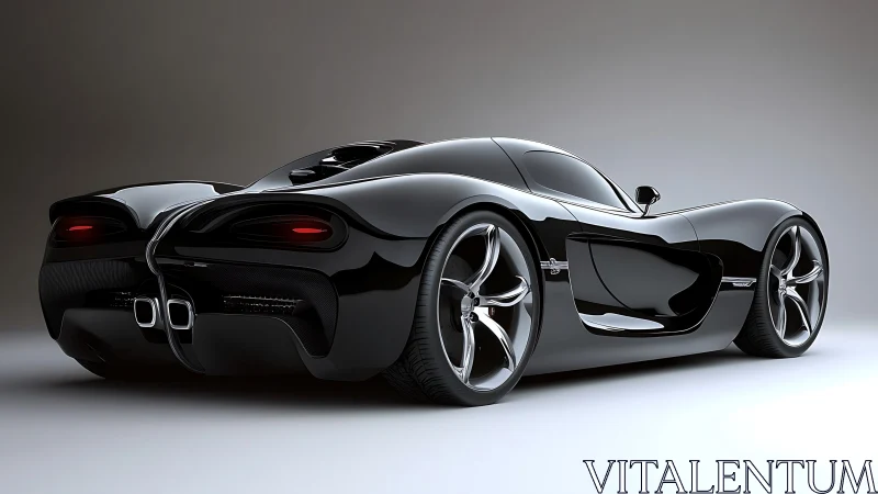 Sleek black hypercar rendered in studio-grade 3D lighting