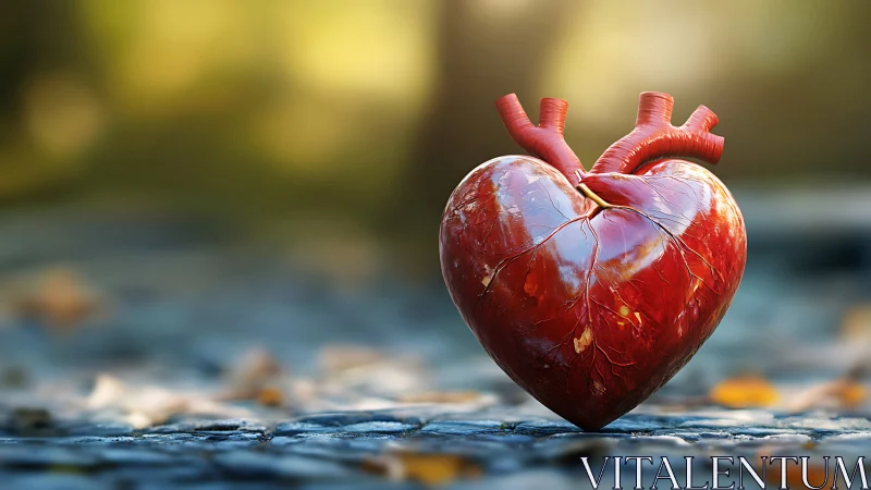 Anatomical Heart Beats Against Stone Rivers