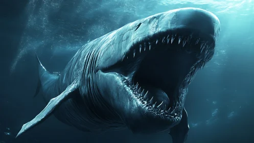 Deep sea giant surging forward with a thunderous roar.