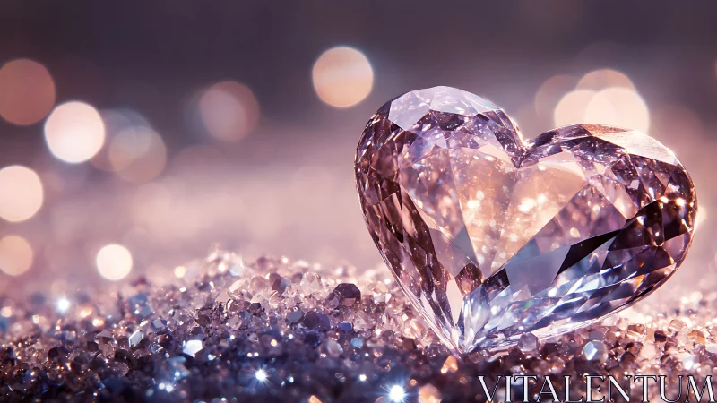 Crystal heart dreaming in lavender dusk and diamond dust.