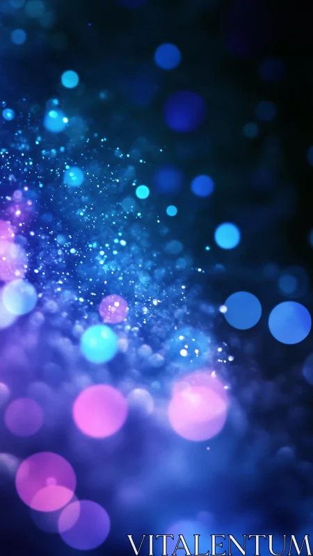 Blue and purple bokeh light pattern on dark background.