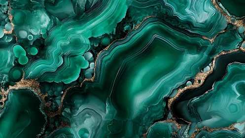 Digital malachite geode abstraction with layered band structures.