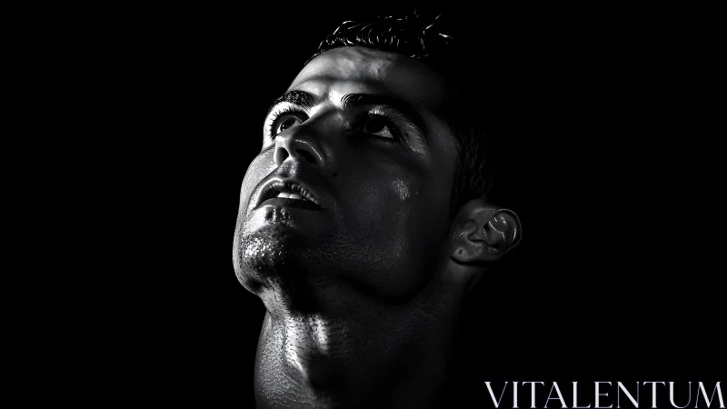 Gleaming gaze carves a silver portrait from midnight shadows