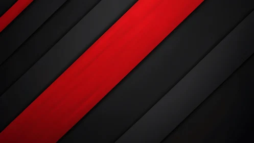 Bold Red and Black Diagonal Stripes Modern Abstract Art.