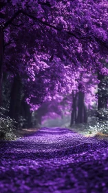 Violet Tunnel Dreams: Where Blossom Canopies Meet Lavender Pathways
