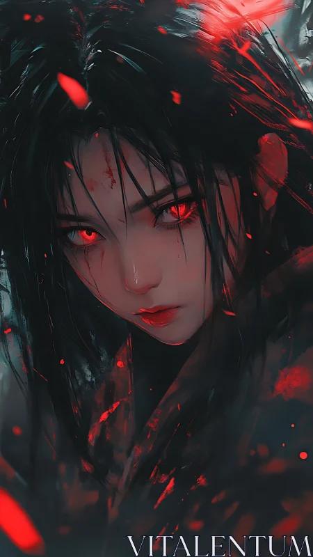 Blood-lit warrior portrait uses high-contrast red accent lighting