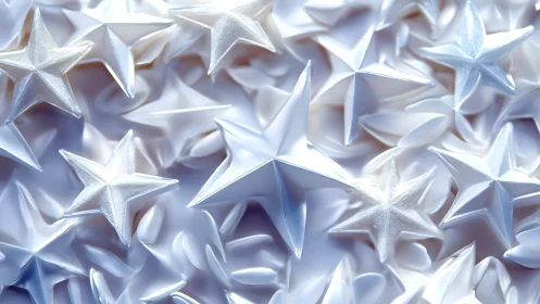 Pearlescent paper starfield drifting on a soft winter cloud.