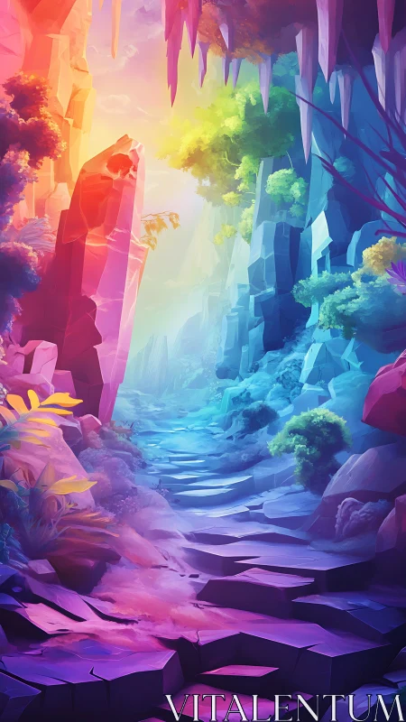 Crystalline canyon glows while dawn and dusk share the sky