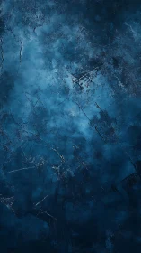 Textured blue abstract surface shows layered tonal gradients and cracks