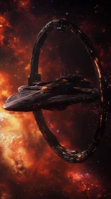 Ringborne titan slips through embers at the galaxy’s edge