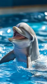 Cetacean surface breach with high-specular rostral highlights.