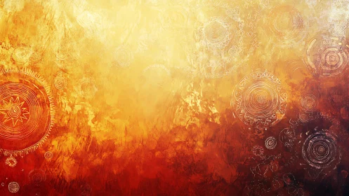 Concentric Geometric Mandalas Rendered in Radiant Orange-to-Crimson Gradient