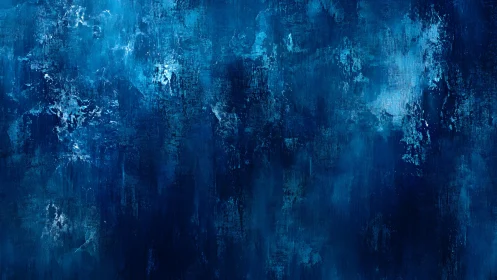 Deep Blue Abstract Texture Painting with Rich Brush Strokes.