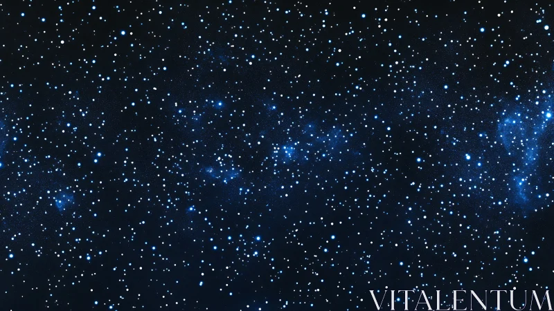 Dense blue starfield fills deep night sky with distant glow