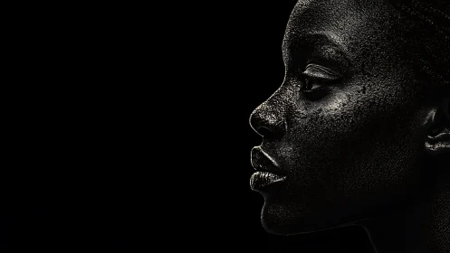 Luminous side profile reveals strength in deep shadow contrast