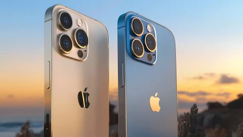 iPhone 12 Pro Models Shine in Golden Sunset Light.