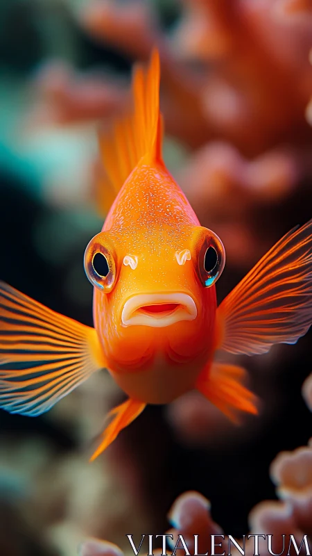 Goldfish marvel hangs midwater and questions your bubbles