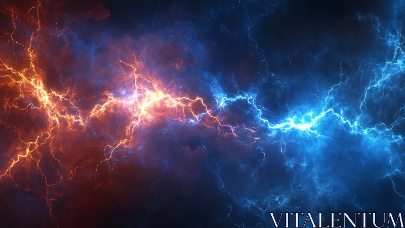 Elemental stormline where fire collides with electric frost.