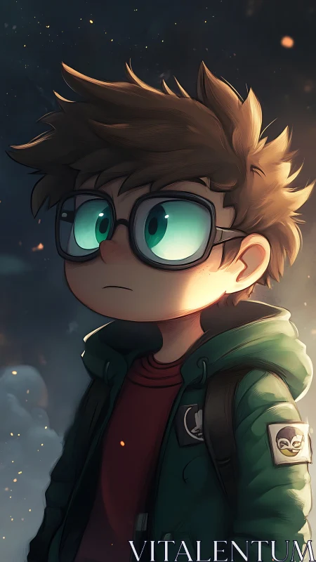 Stargazing backpack hero studies embers in quiet wonder