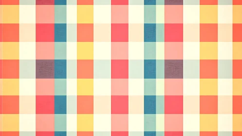 Geometric pastel checkered grid in warm muted colors.