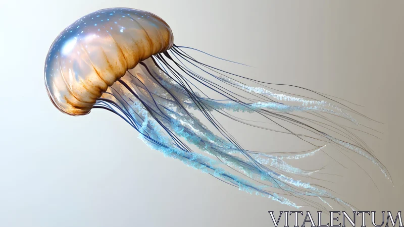 Luminous Jellyfish in Minimalist Digital Art Style.