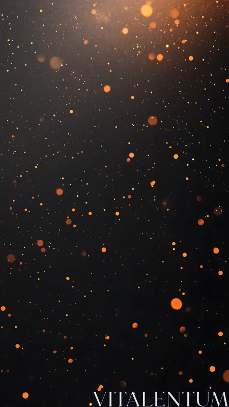 Soft golden bokeh sparks drifting across a deep night sky.