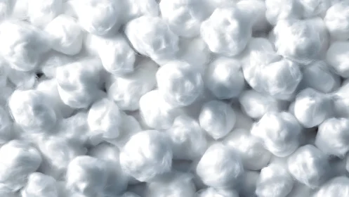 Close-up view of multiple white cotton balls clustered.
