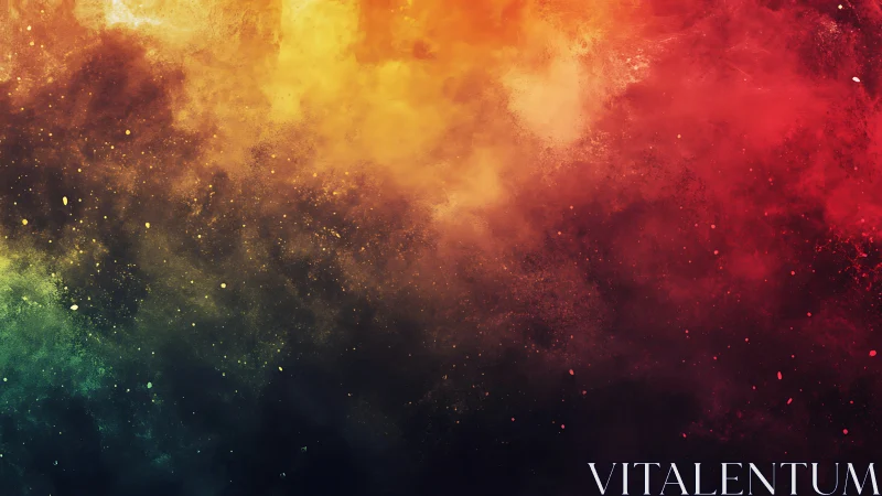 Chromatic nebula dust gradient with dispersed particulate field