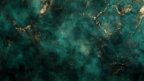 Emerald marbled texture with metallic veining digital painting.