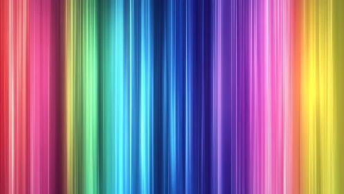 Chromatic Lightfall Columns In A Neon Rainbow Corridor.