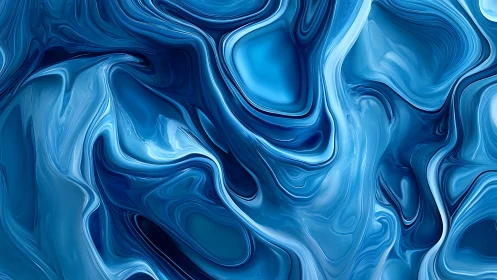 Liquid blue marble flows with glossy abstract depth.