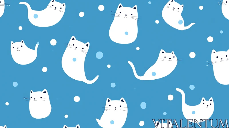 Whimsical Cats Float Through Bubble-Dotted Dreams