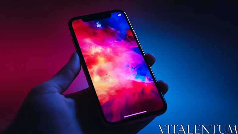 Neon Mobile Display: Vibrant Digital Light Composition