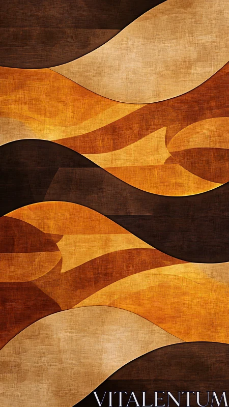 Layered amber waves over textured umber ground.