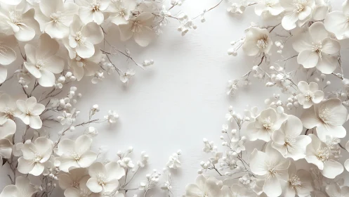 Ethereal White Blossoms on Luminous Background.