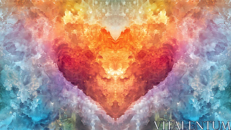 Heart-shaped cloud formation rendered in vivid gradient colors