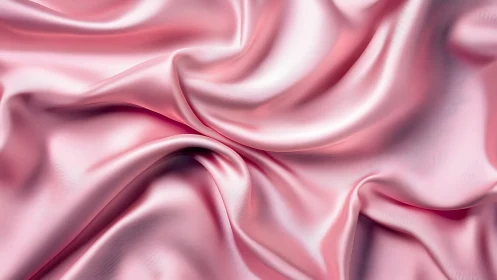 Silk Fabric Waves: Flowing Pink Textile Folds.