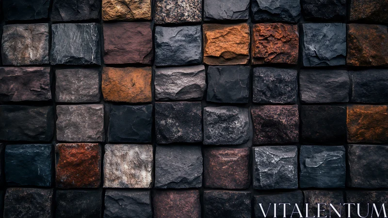 Square cut stone blocks arranged in a uniform grid pattern.