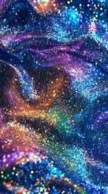 Iridescent glitter fabric folds with high-frequency specular highlights